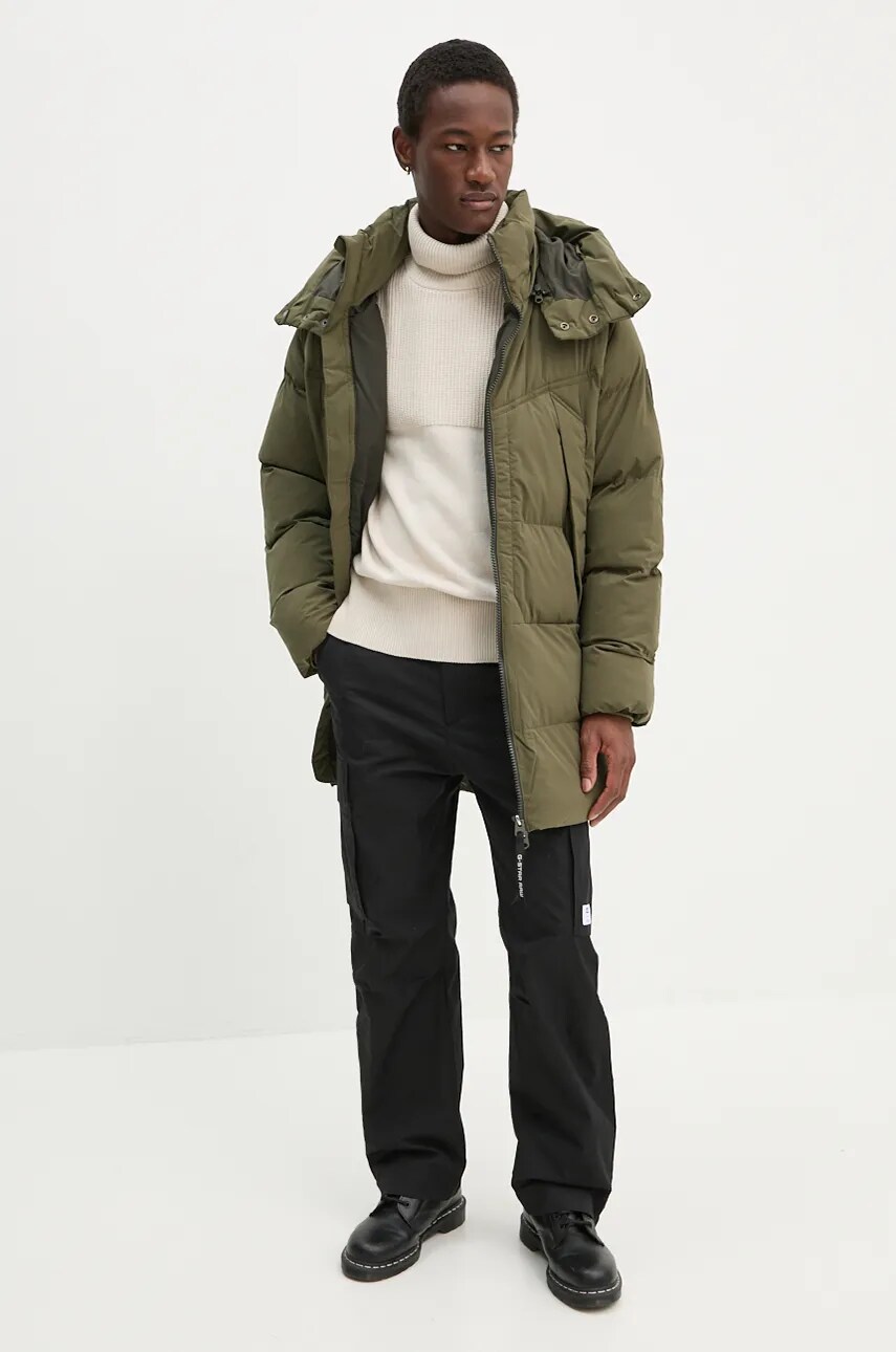 Бавовняний светр G-Star Raw колір бежевий гольф D25151-C868