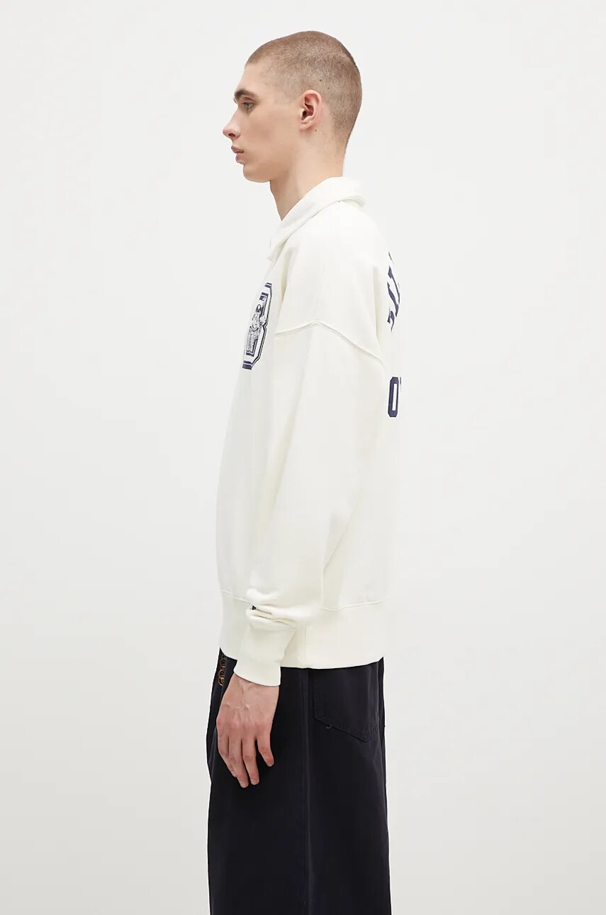 Бавовняна кофта Billionaire Boys Club College Quarter Zip чоловіча колір бежевий з принтом B24343