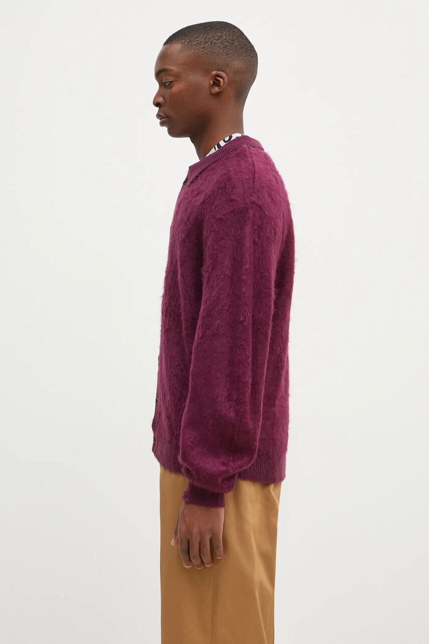 Джемпер Butter Goods Mohair Button Up Knitted Shirt чоловічий колір фіолетовий BG243400