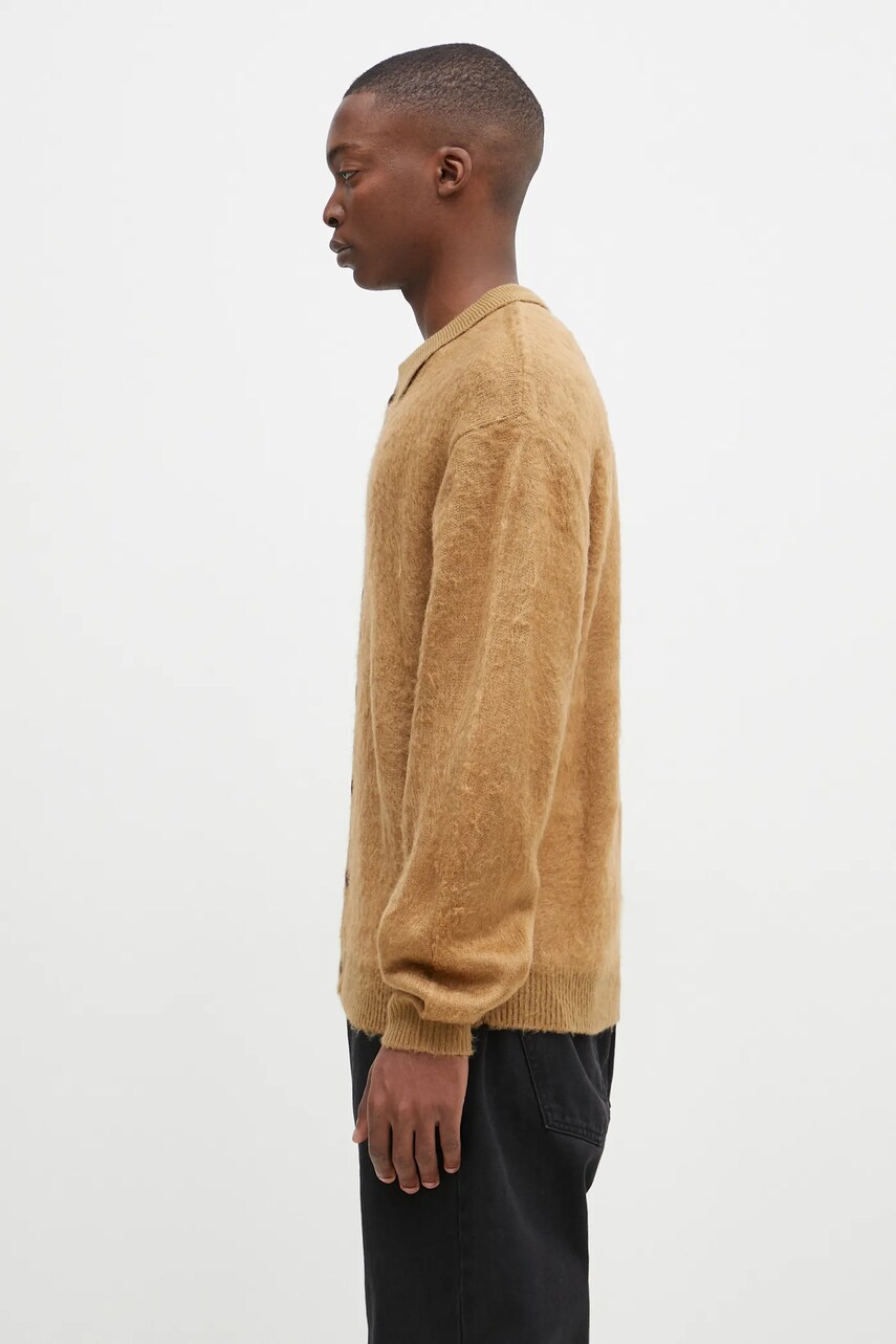 Джемпер Butter Goods Mohair Button Up Knitted Shirt чоловічий колір зелений BG243400
