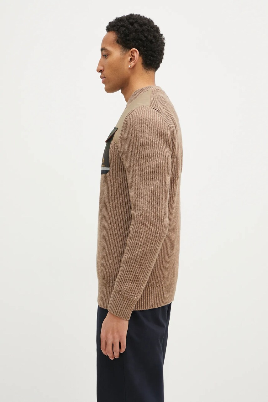 Вовняний светр Baracuta Barbour x Baracut Miller Knit чоловічий колір бежевий теплий BRMAG0191