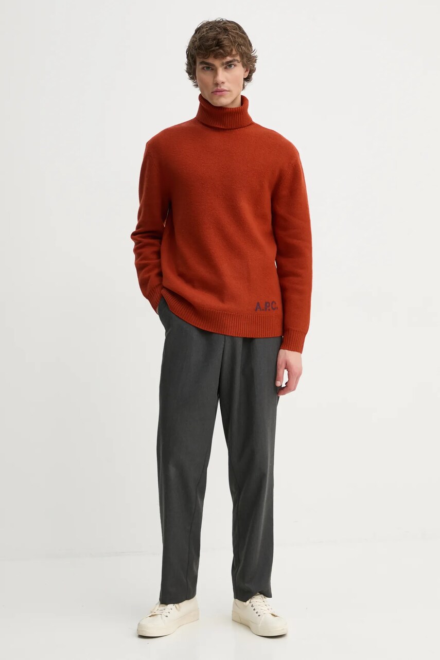 Вовняний светр A.P.C. pull walter колір помаранчевий  WVBDK.M23248