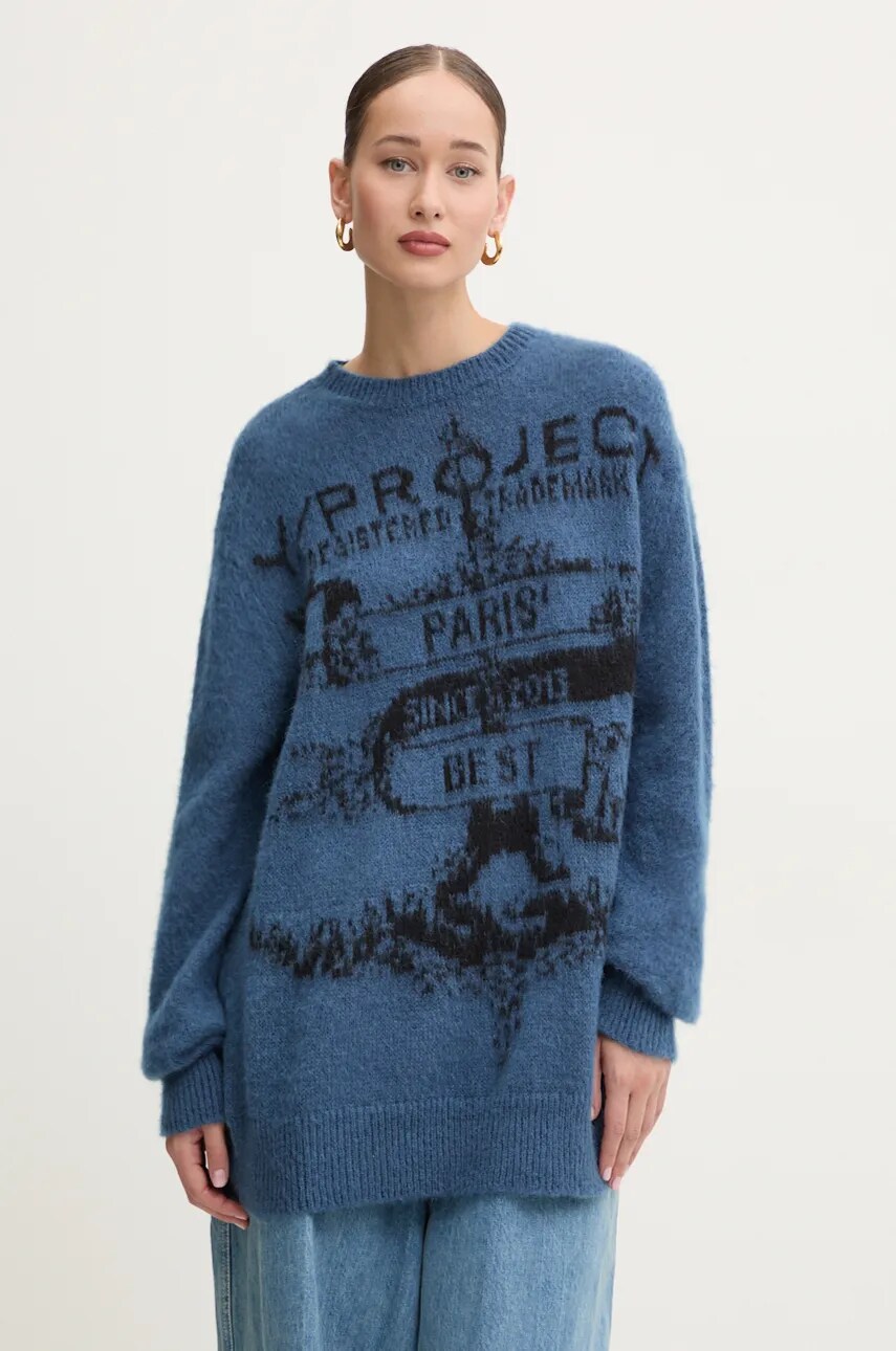 Светр з домішкою мохеру Y/Project PARIS' BEST JACQUARD PULLOVER легкий 206SW001