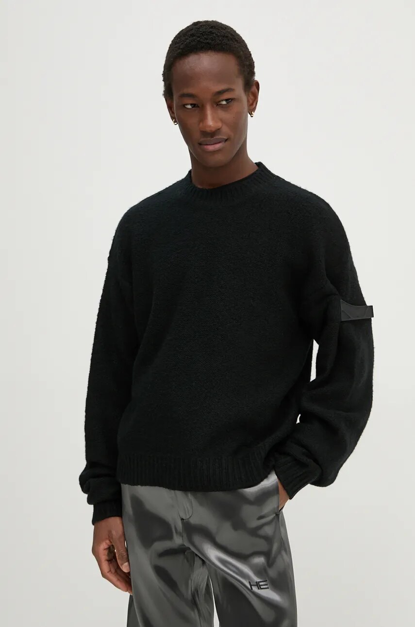 Вовняний светр Heliot Emil колір чорний легкий AW24.M.07.067.BLK01