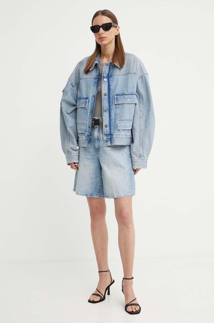 Джинсові шорти G-Star Raw жіночі однотонні висока посадка D24370-D436