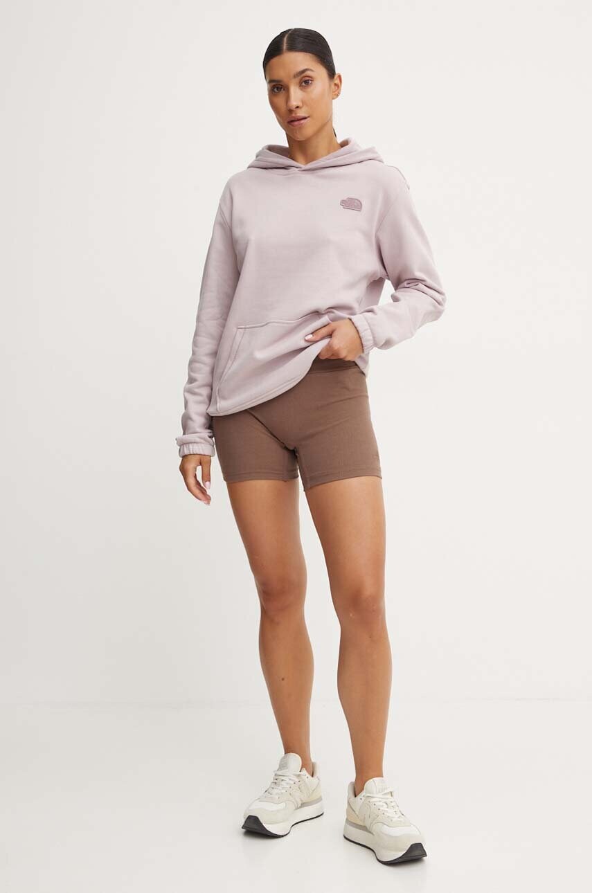 Шорти adidas All SZN жіночі колір коричневий однотонні висока посадка IY6742