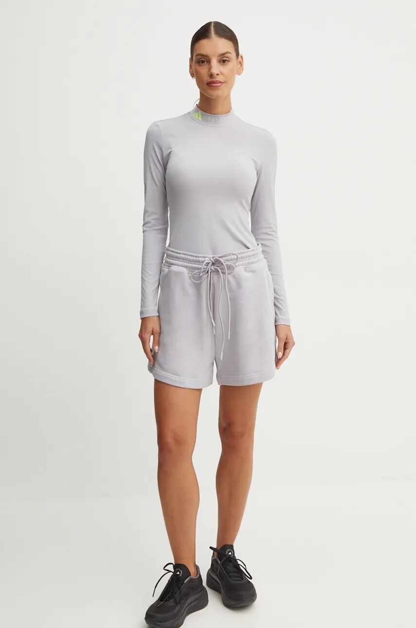 Шорти adidas by Stella McCartney жіночі колір фіолетовий однотонні висока посадка IW9913
