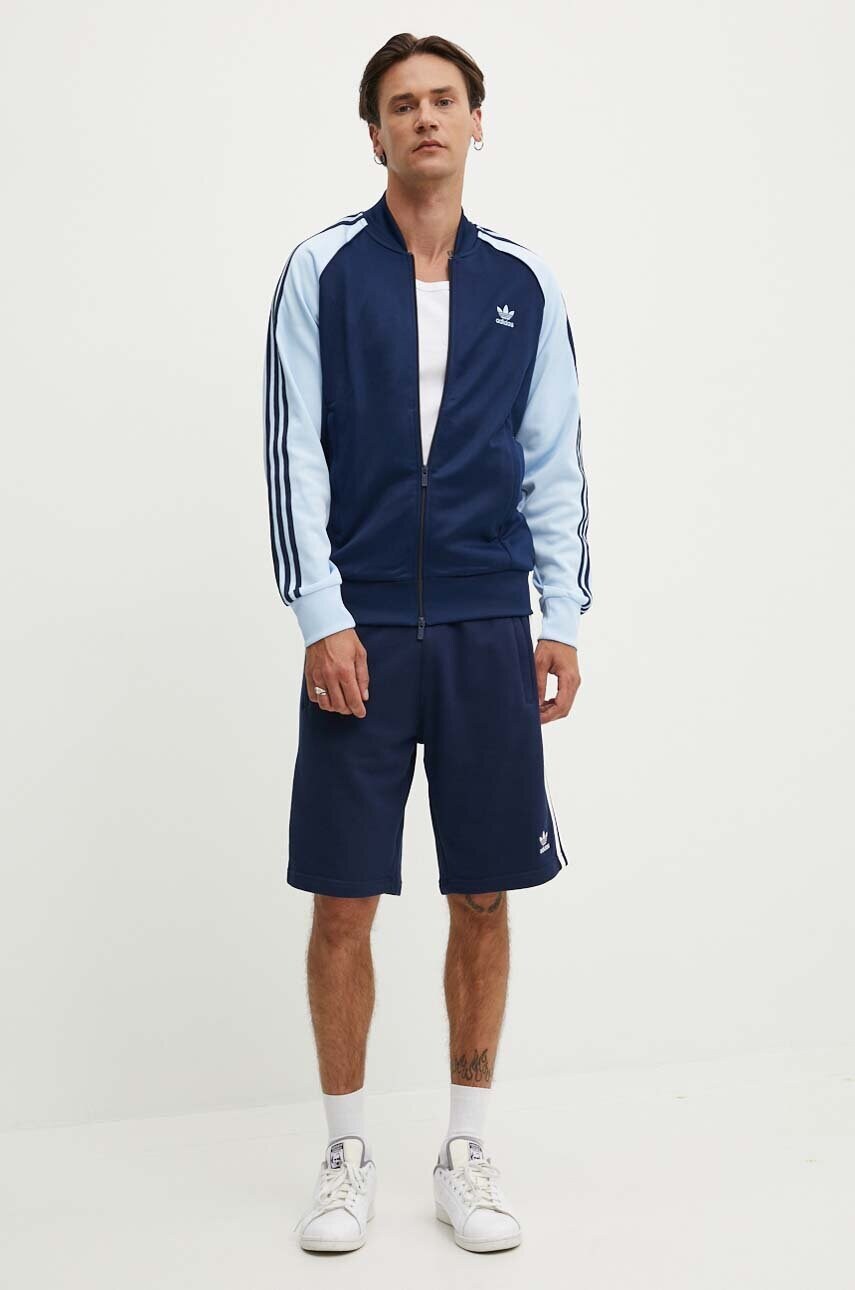 Бавовняні шорти adidas Originals 3-Stripes колір синій IM9424