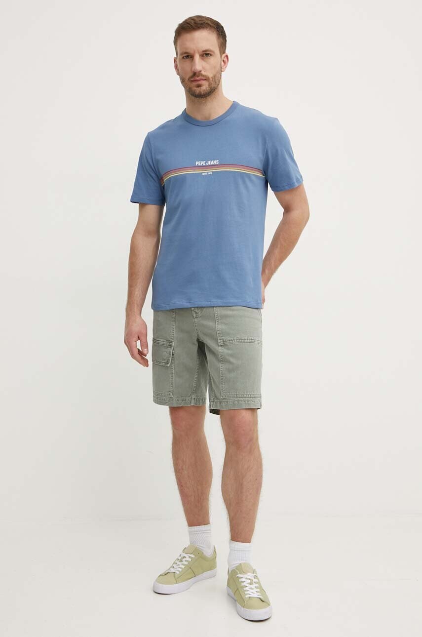 Джинсові шорти Pepe Jeans RELAXED SHORT UTILITY COLOUR чоловічі колір зелений PM801121