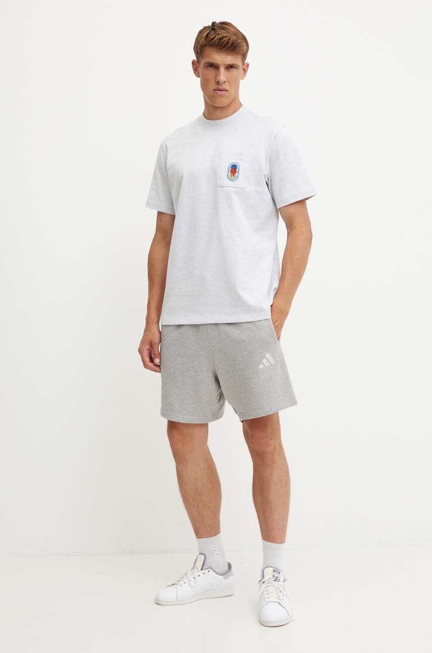 Бавовняні шорти adidas All SZN колір сірий меланж IY4152