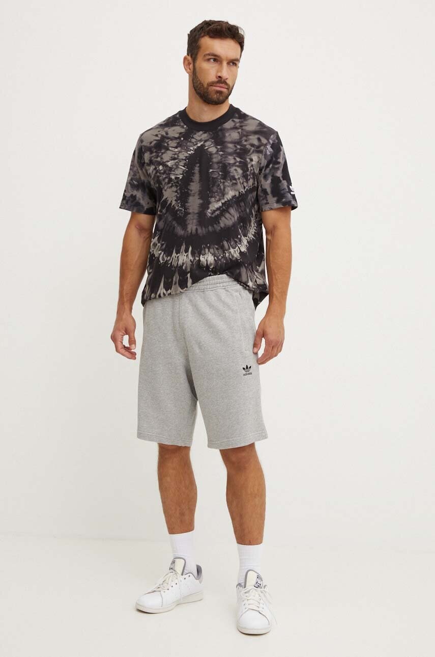 Бавовняні шорти adidas Originals колір сірий меланж IY8517