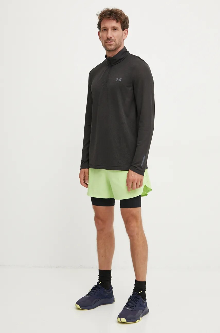 Кофта для бігу Under Armour Seamless Stride колір чорний меланж 1378168