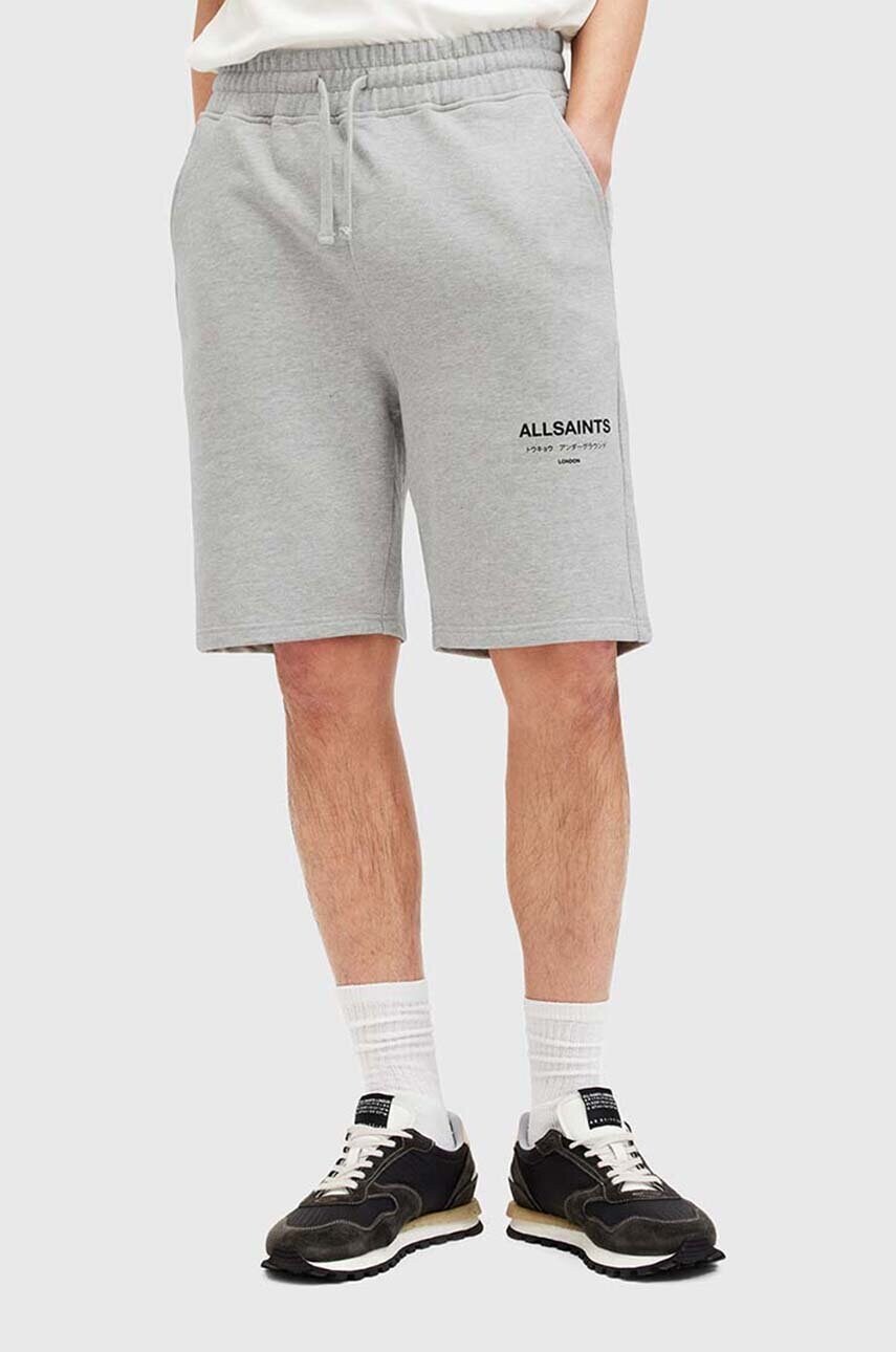 Бавовняні шорти AllSaints UNDRGRND SWEATSHORT колір сірий M002TC