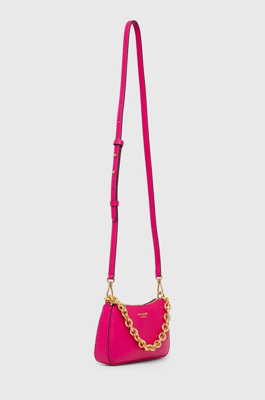 Шкіряна сумочка Kate Spade колір рожевий KD908