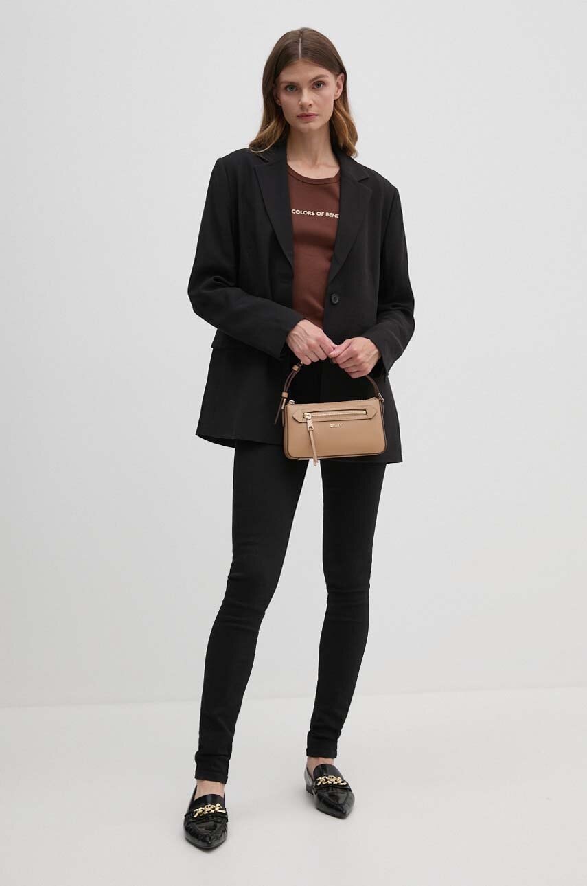 Шкіряна сумочка Dkny колір бежевий R42HKE18