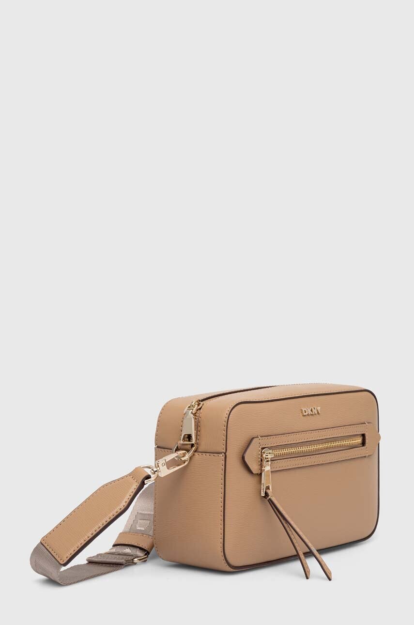 Шкіряна сумочка Dkny колір бежевий R42E3E22