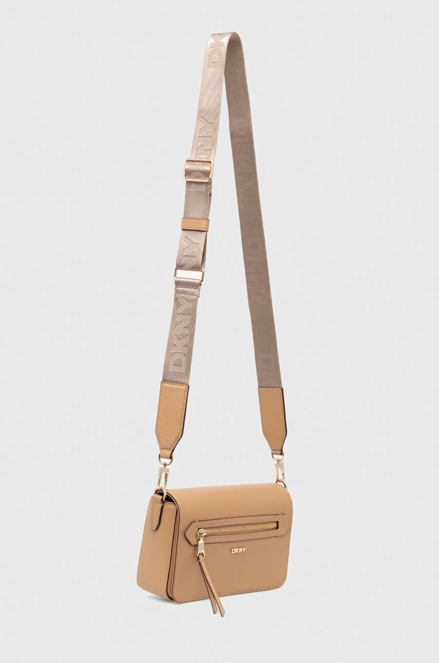 Шкіряна сумочка Dkny колір бежевий R42E3E21