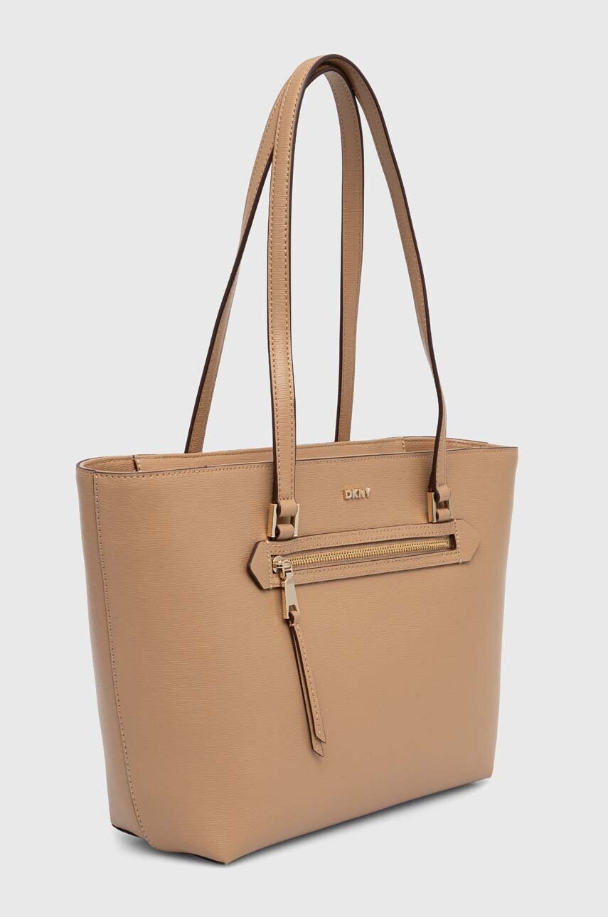 Шкіряна сумочка Dkny колір бежевий R42A3E20