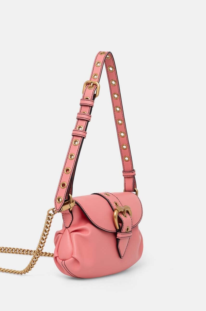 Шкіряна сумочка Pinko колір рожевий 102802 A1W9