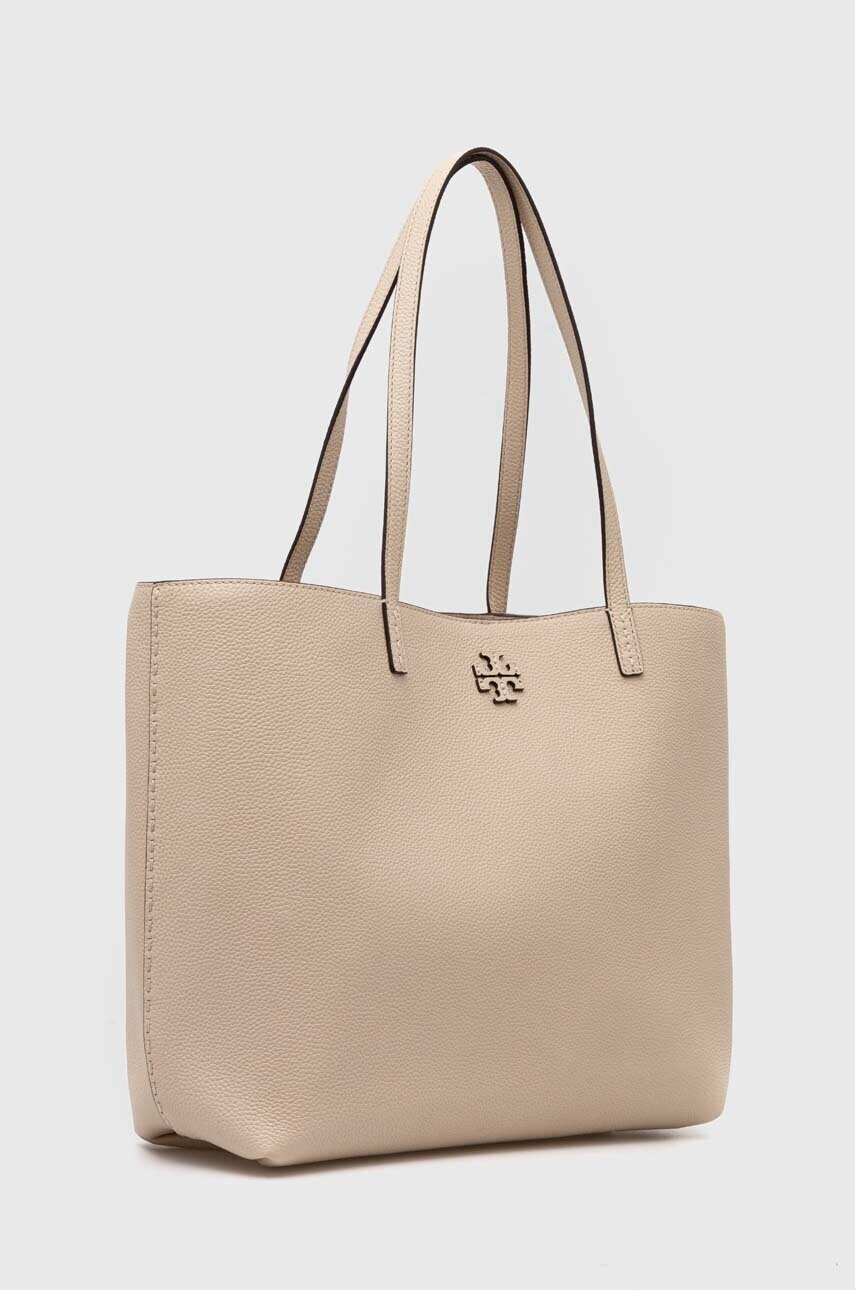 Шкіряна сумочка Tory Burch McGraw колір бежевий 152221.724
