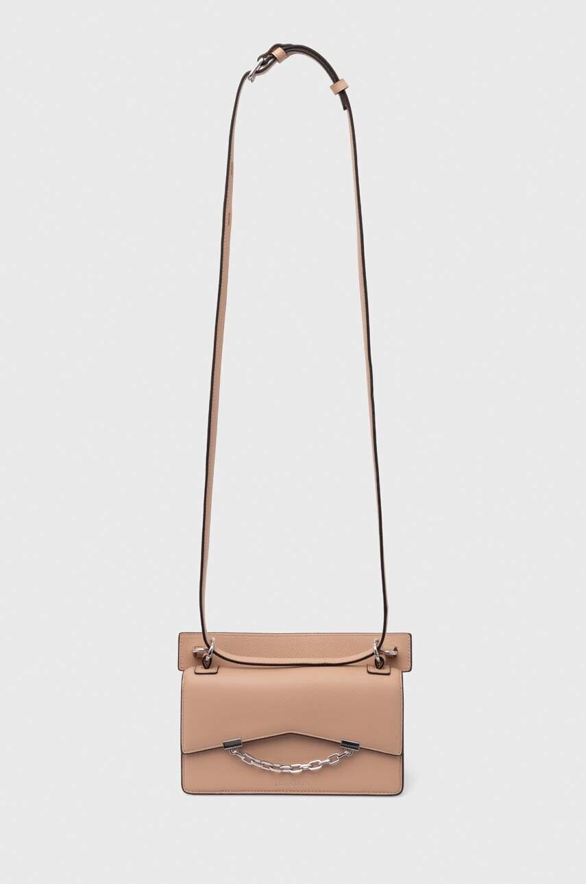 Шкіряна сумочка Karl Lagerfeld колір рожевий 245W3028