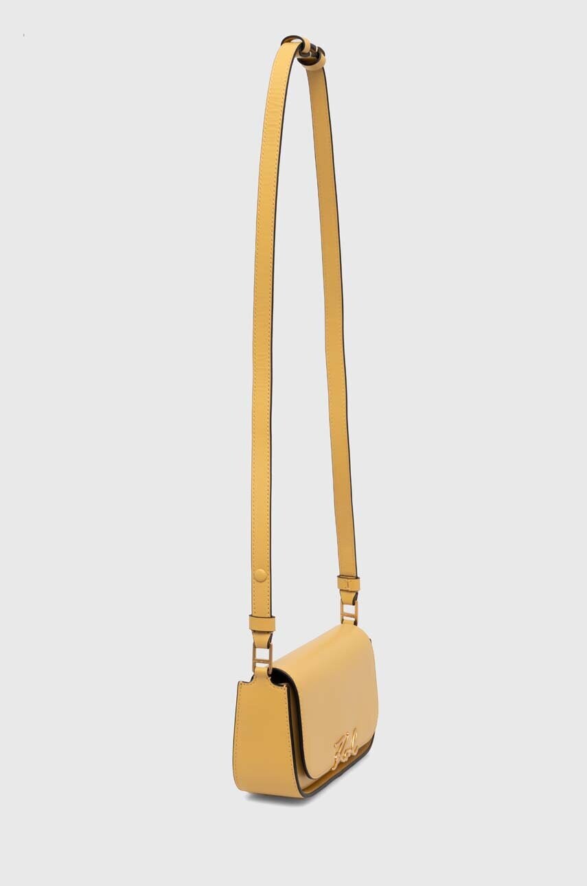 Шкіряна сумочка Karl Lagerfeld колір жовтий 245W3043
