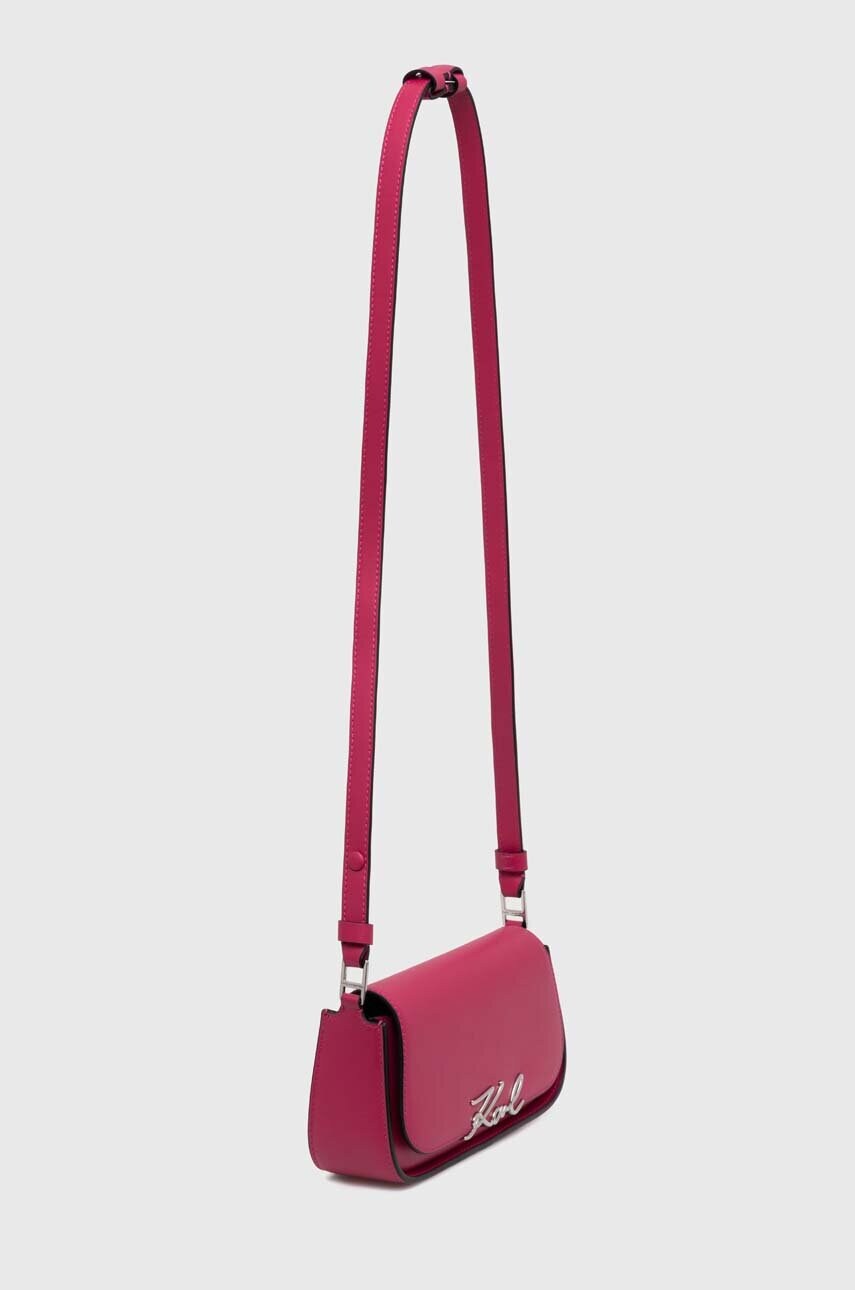 Шкіряна сумочка Karl Lagerfeld колір рожевий 245W3043