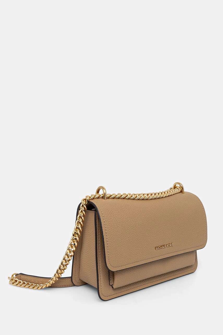 Шкіряна сумочка MICHAEL Michael Kors колір бежевий 30T4GC7L3T