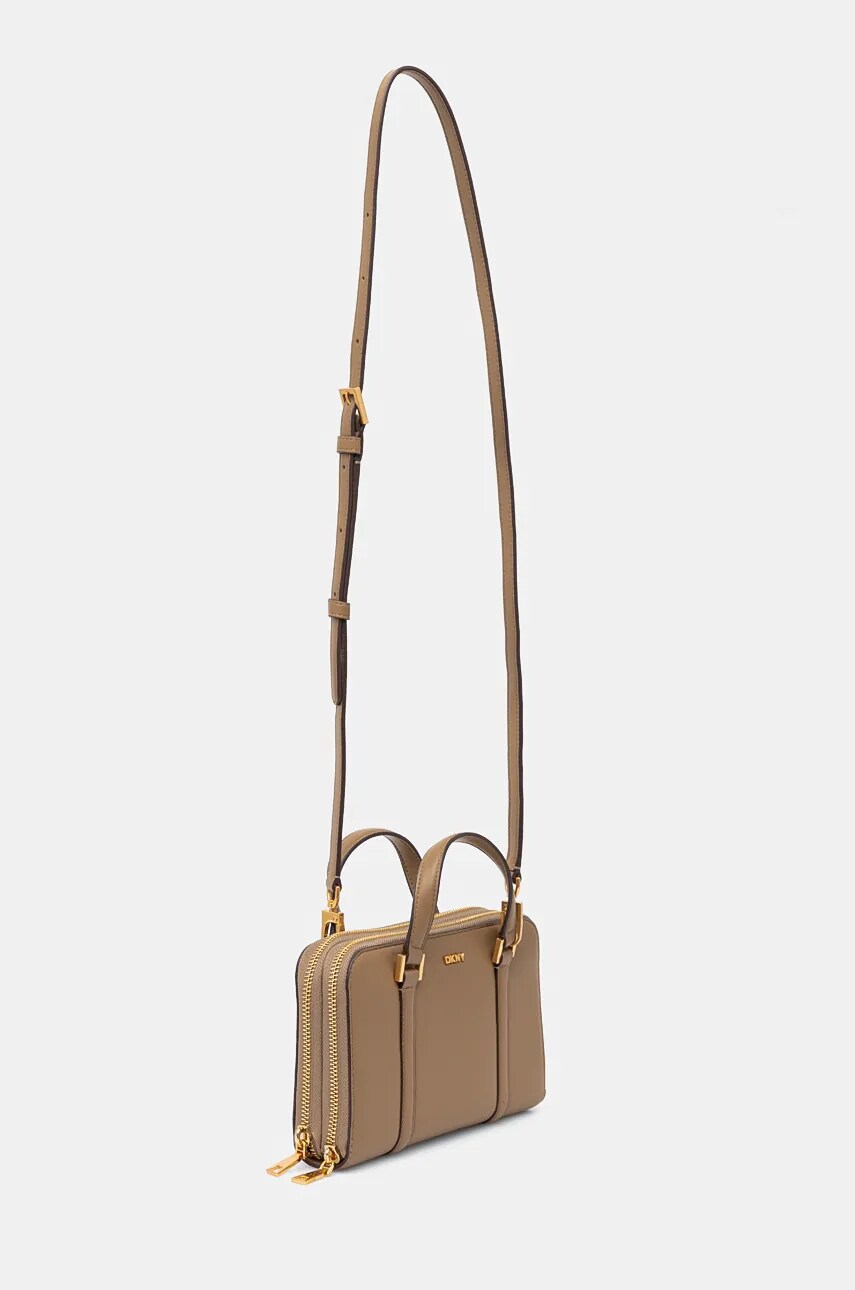 Шкіряна сумочка Dkny колір коричневий R435KG49