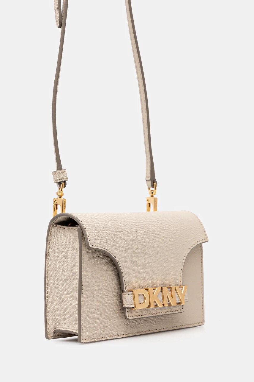 Шкіряна сумочка Dkny колір бежевий R435OG58