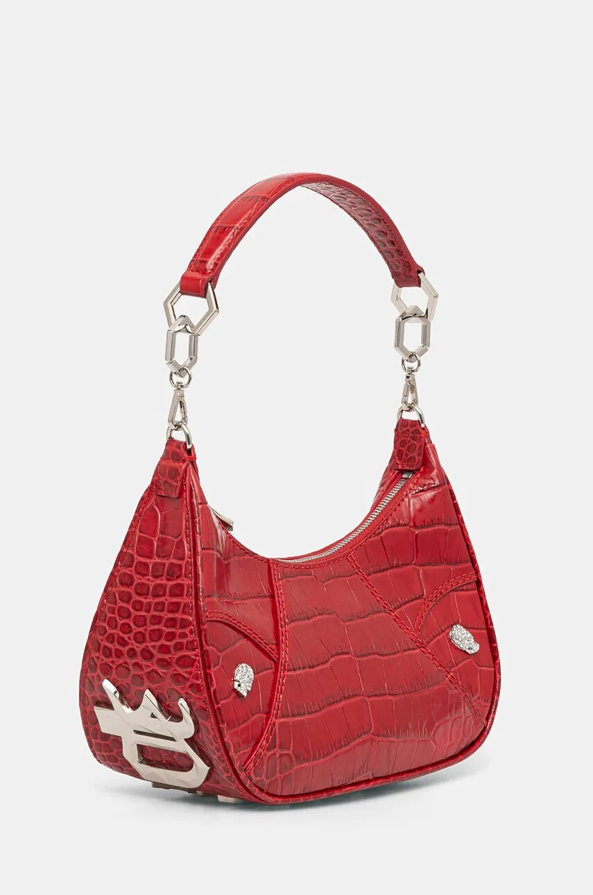 Шкіряна сумочка Philipp Plein колір червоний AADA WBA2034 PLE009N
