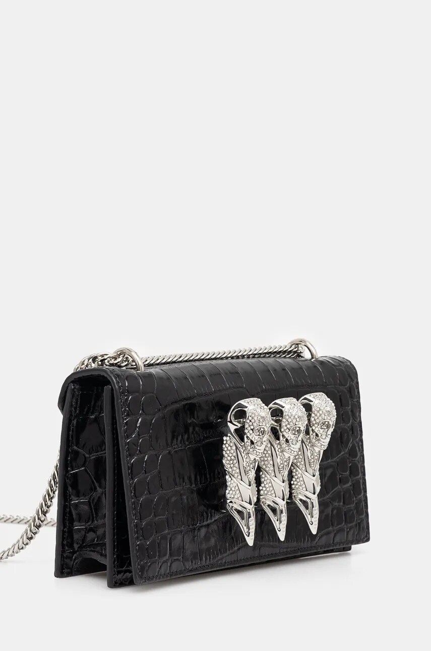 Шкіряна сумочка Philipp Plein колір чорний AADA WBA2056 PLE010N