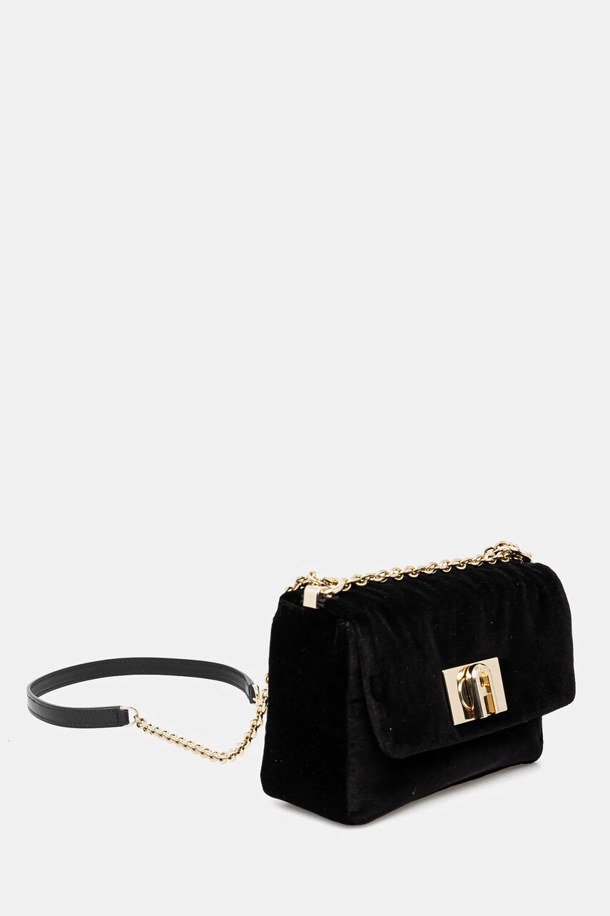 Велюрова сумочка Furla колір чорний BAFKACO.BX3356.O6000