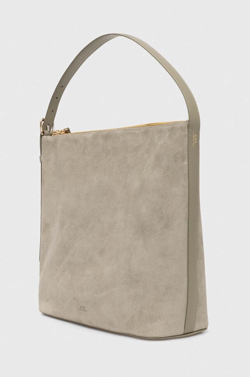 Замшева сумочка A.P.C. sac vera колір зелений PXCAL.F61902