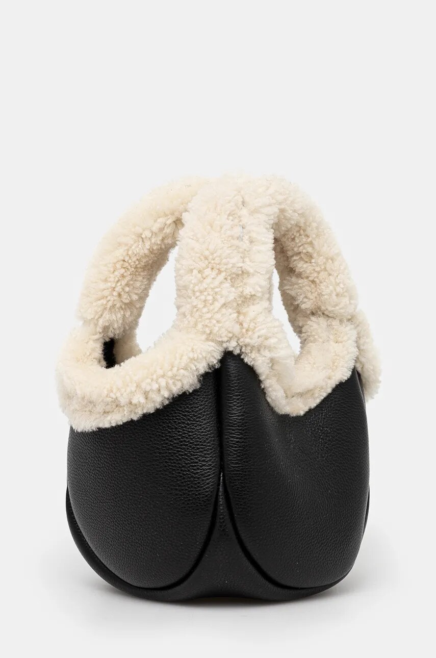 Шкіряна сумочка Coperni Shearling Mini Bucket Swipe Bag колір чорний COPBA69840S