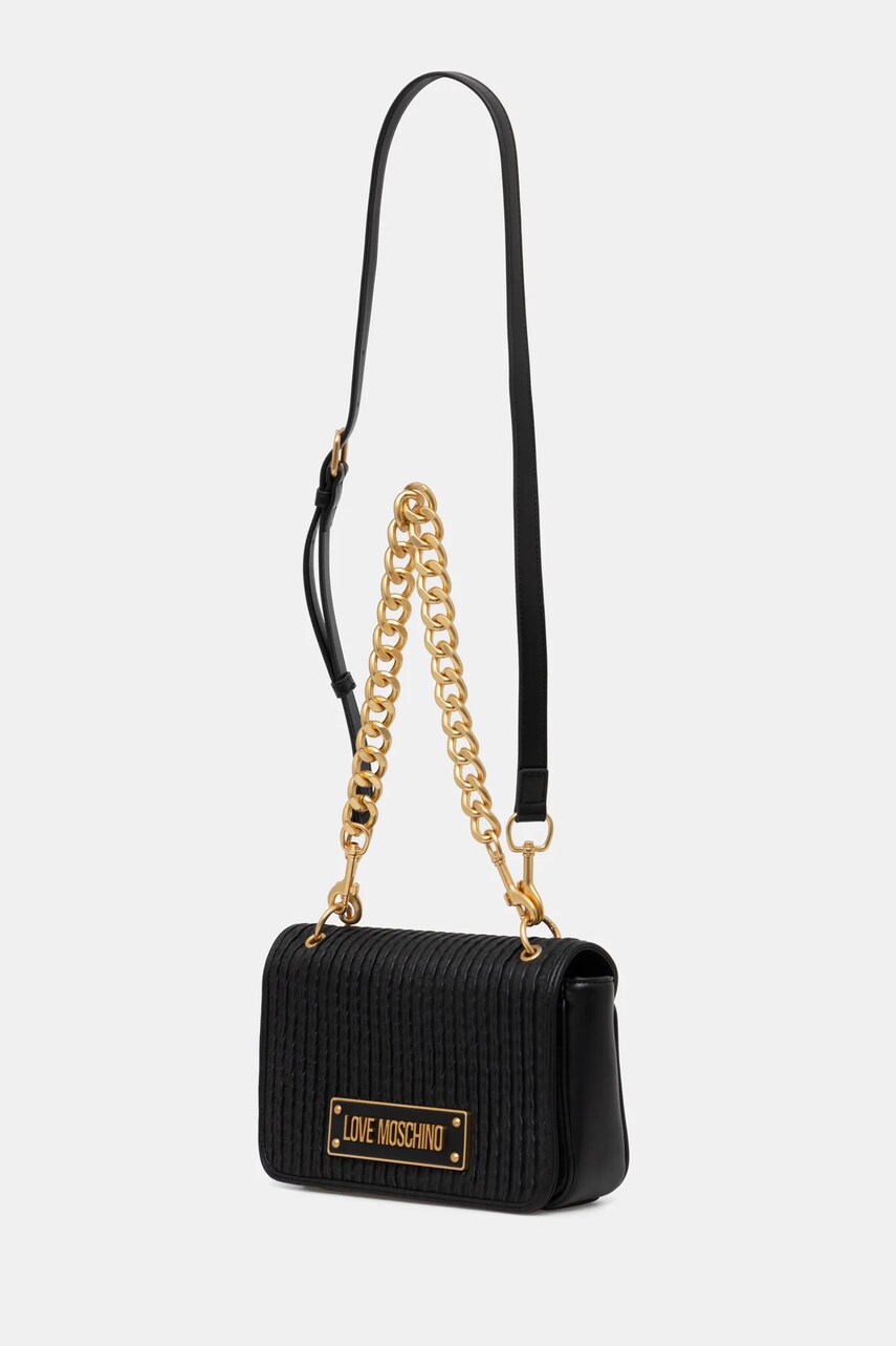 Шкіряна сумочка Love Moschino колір чорний JC4358PP0L
