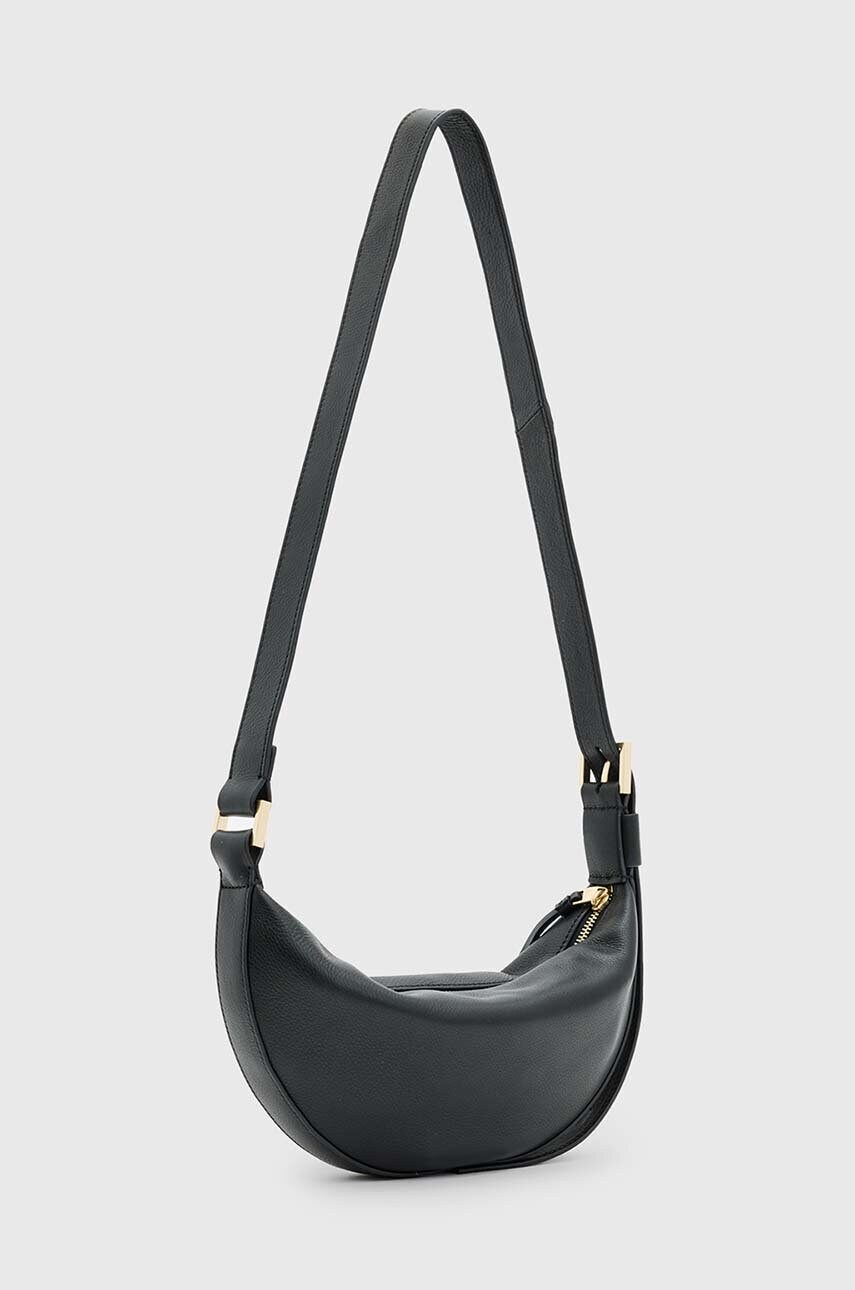 Шкіряна сумочка AllSaints HALF MOON колір чорний W301XB