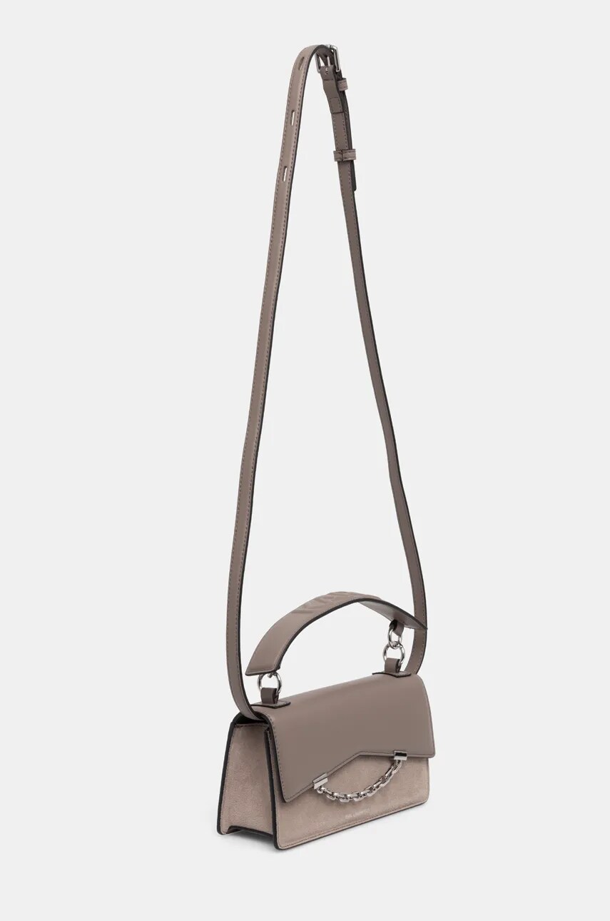 Шкіряна сумочка Karl Lagerfeld колір сірий 246W3041