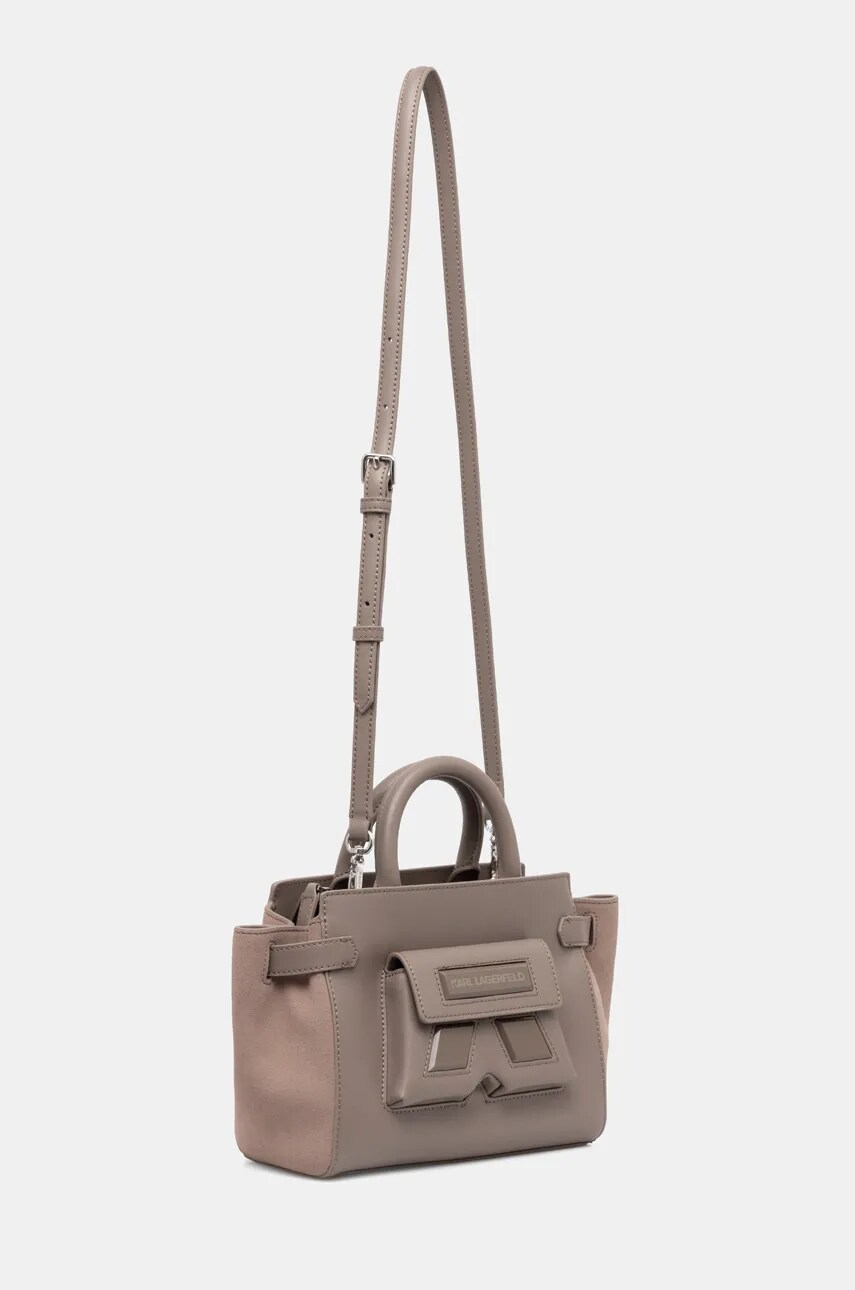 Шкіряна сумочка Karl Lagerfeld колір коричневий 246W3055