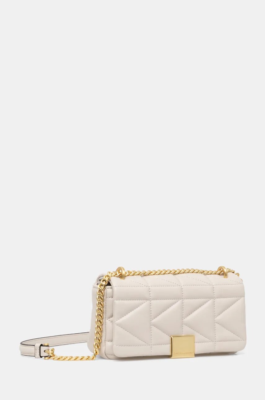 Шкіряна сумочка Karl Lagerfeld колір бежевий 246W3089