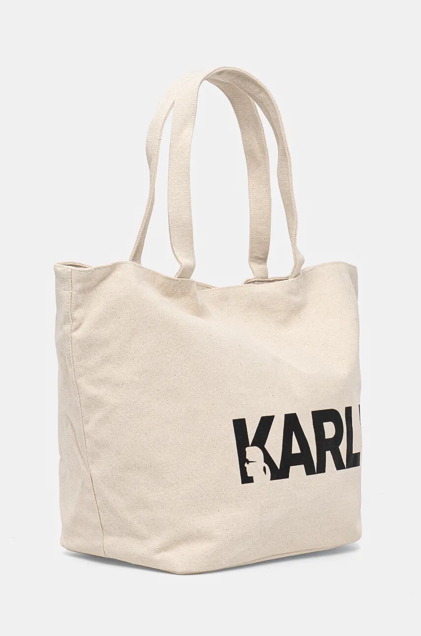 Бавовняна сумка Karl Lagerfeld колір бежевий 246W3886