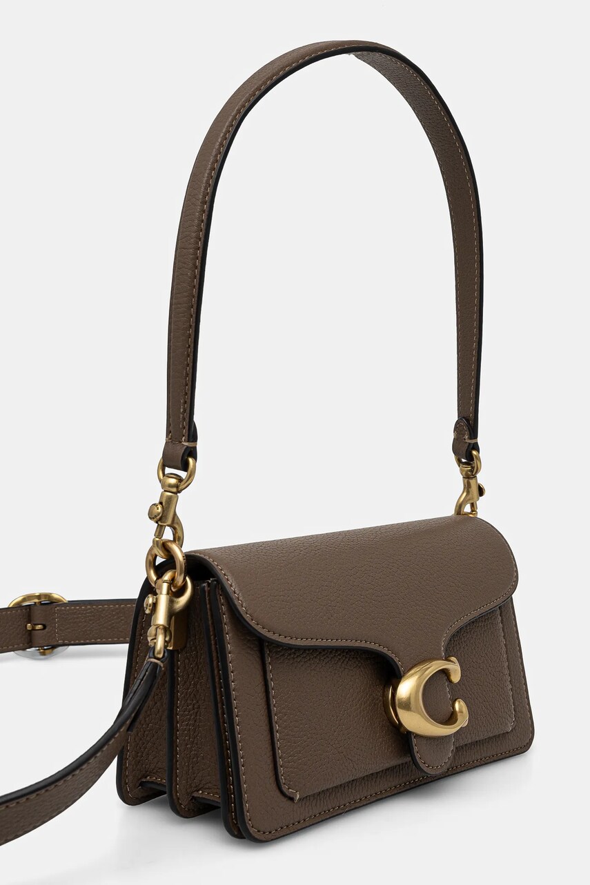 Шкіряна сумочка Coach Tabby колір бежевий CY201
