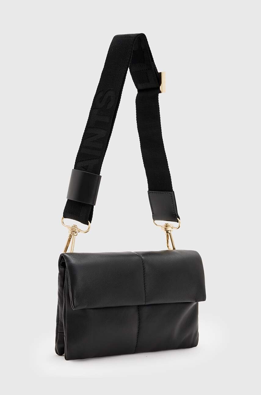 Шкіряна сумочка AllSaints EZRA QUILT CROSSBODY колір чорний W305XB