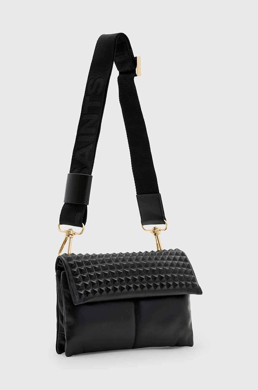 Шкіряна сумочка AllSaints EZRA STUD CROSSBODY колір чорний W354XB
