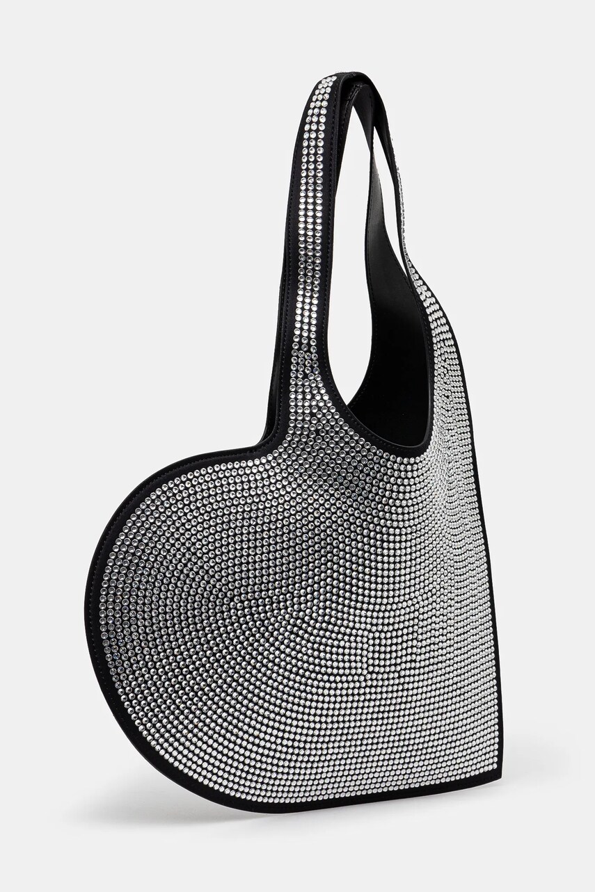 Сумочка Coperni Crystal-Embellished Mini Heart Tote колір чорний COPBA14BIS455