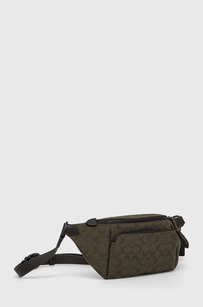 Сумка на пояс Coach чоловіча колір зелений CU008