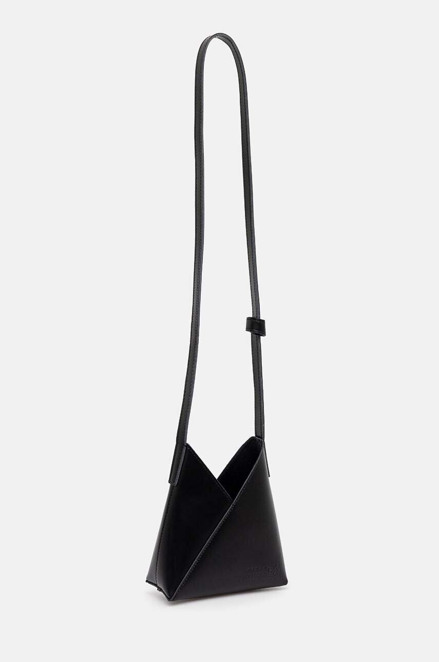 Шкіряна сумка MM6 Maison Margiela колір чорний SB6ZI0014.P7183