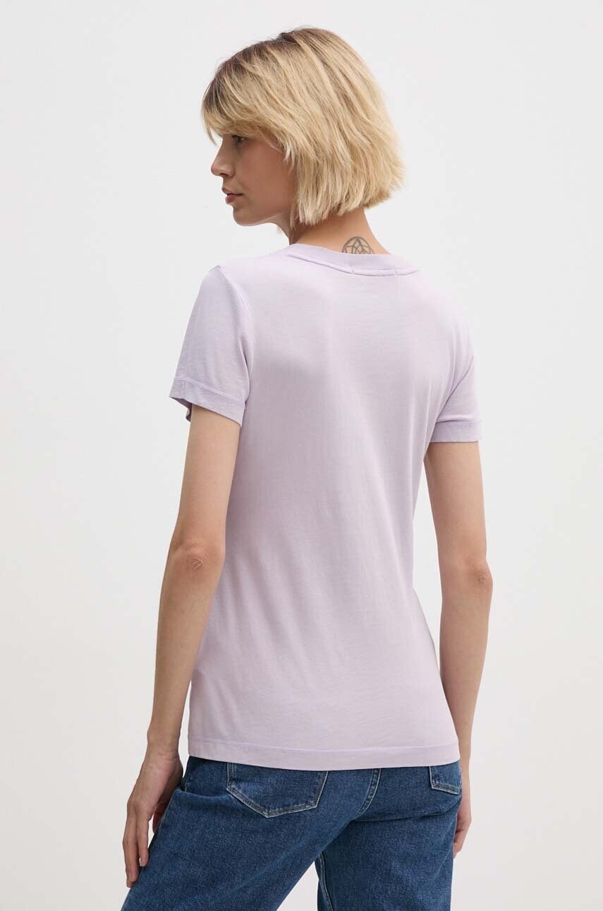 Бавовняна футболка Calvin Klein Jeans жіноча колір фіолетовий J20J223556