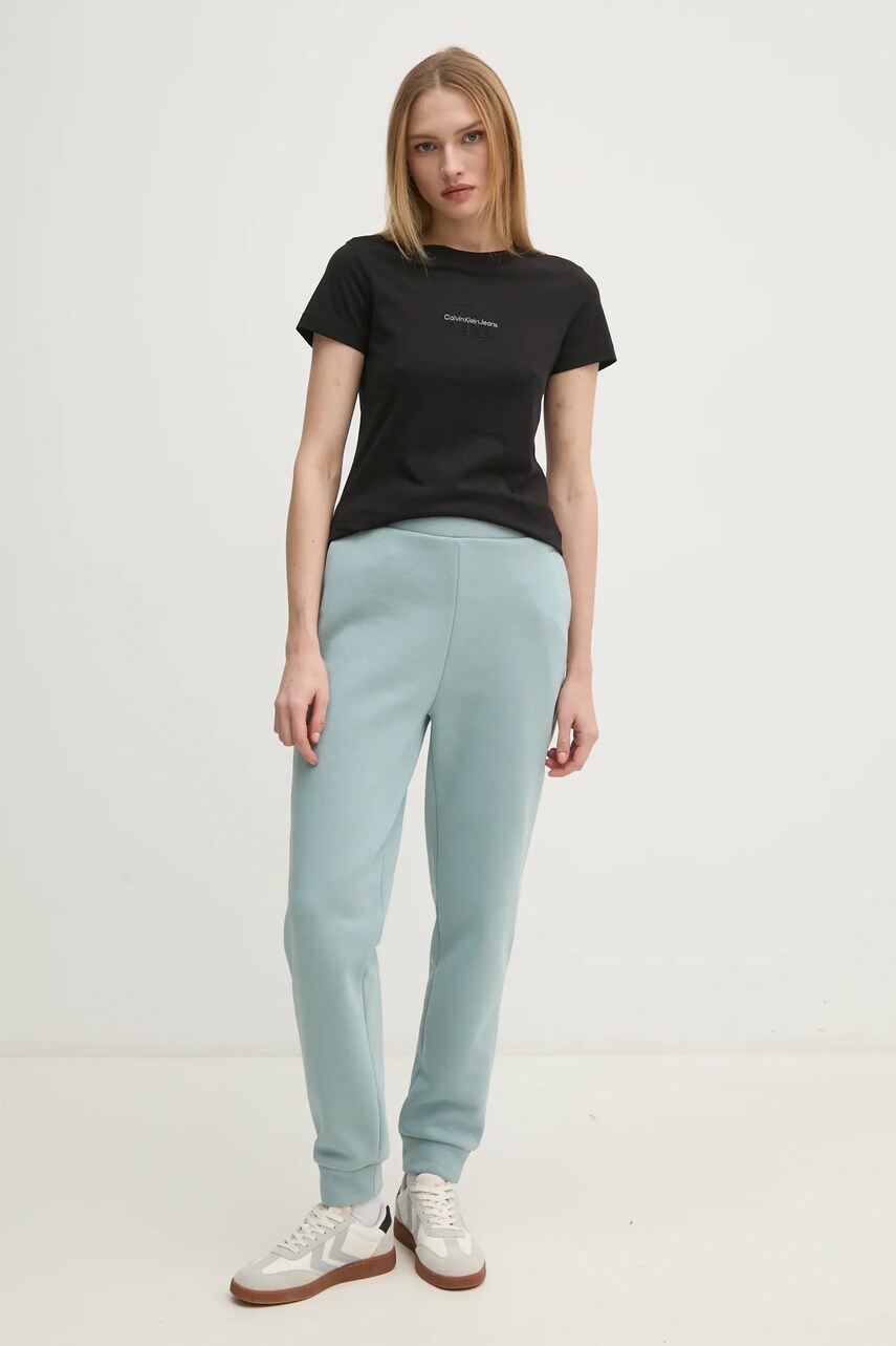 Бавовняна футболка Calvin Klein Jeans жіноча колір чорний J20J223563