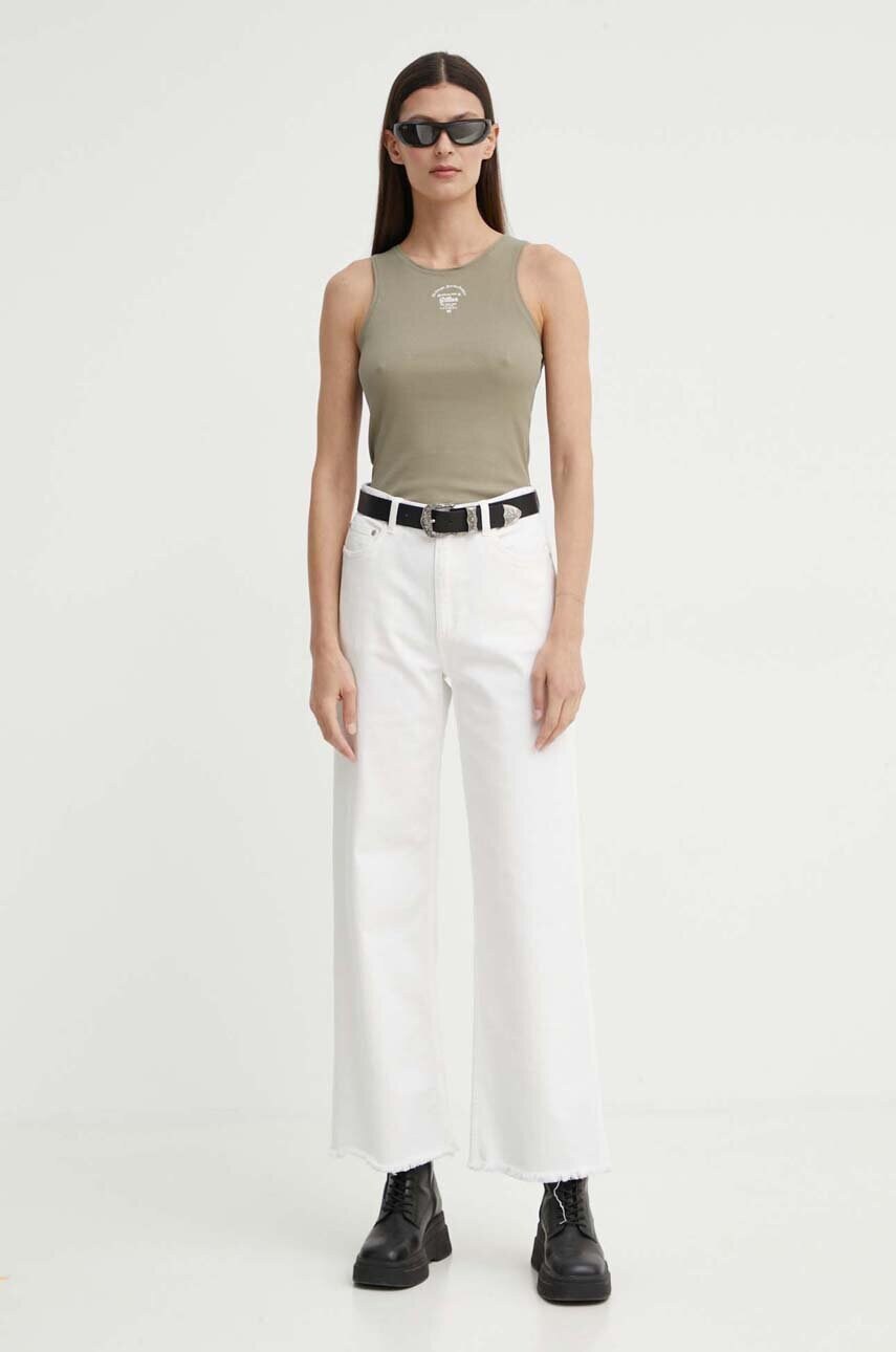Бавовняний топ G-Star Raw колір зелений D24645-5268